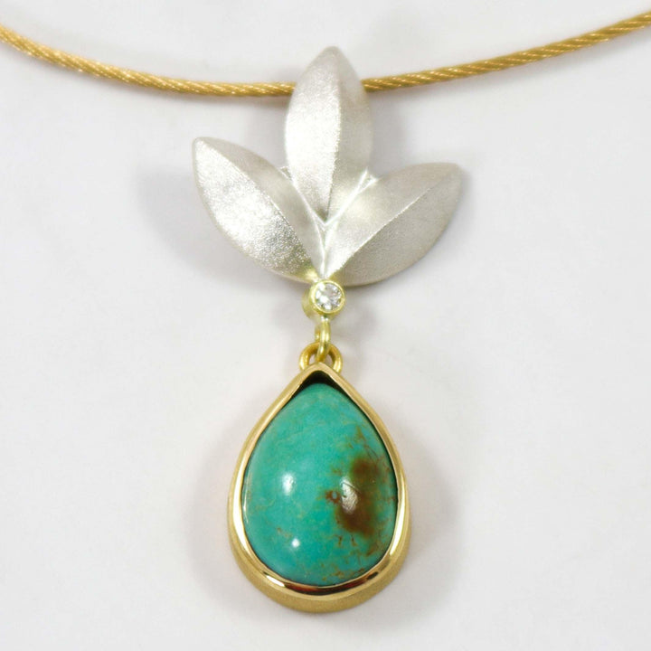 Bisbee Turquoise Sweet Pea Blossom Necklace by Maria Samora - Garland's