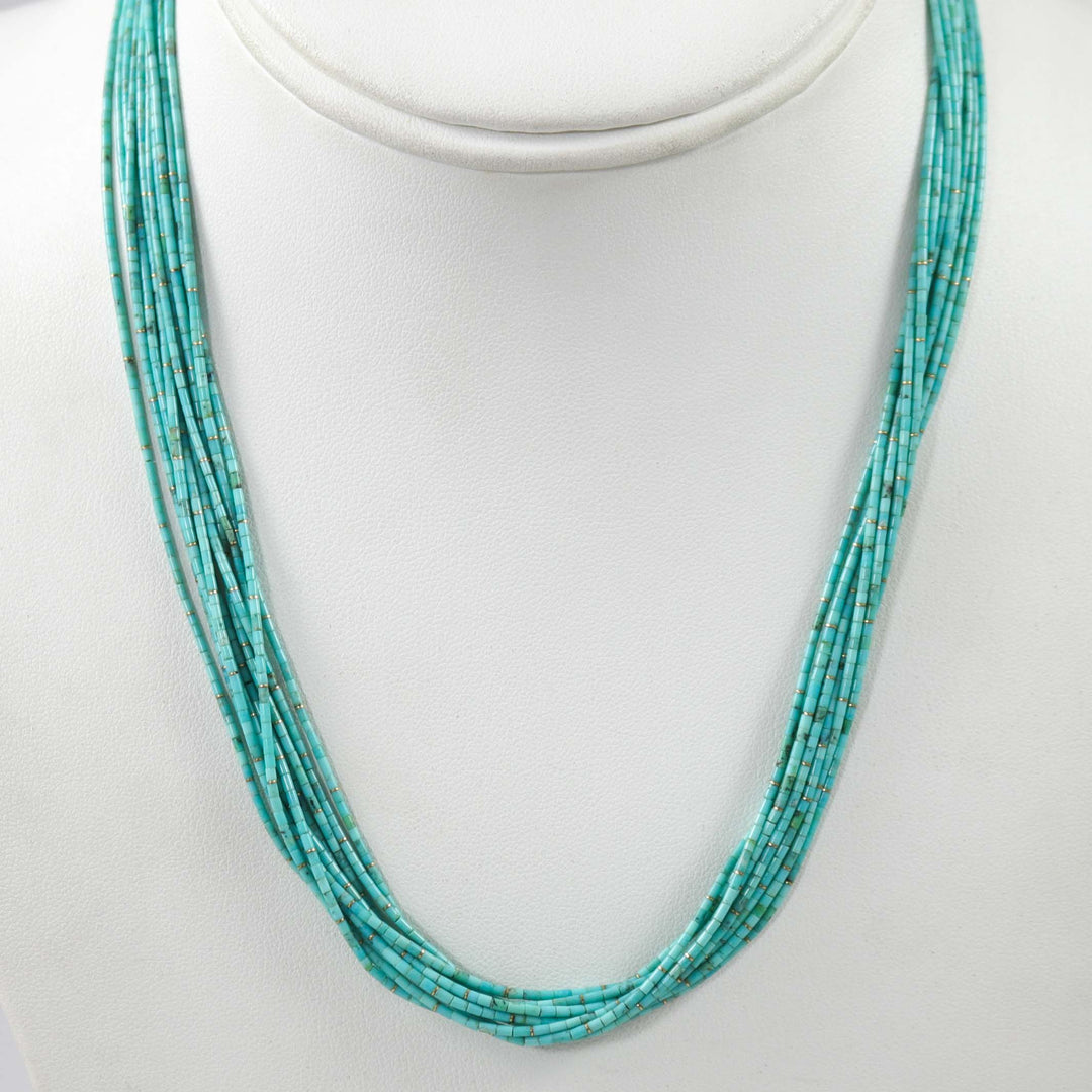 Sleeping Beauty Turquoise and Gold Necklace