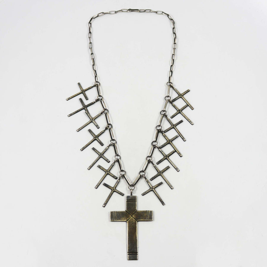 Sandcast Cross Necklace by Mildred Parkhust - Garland's