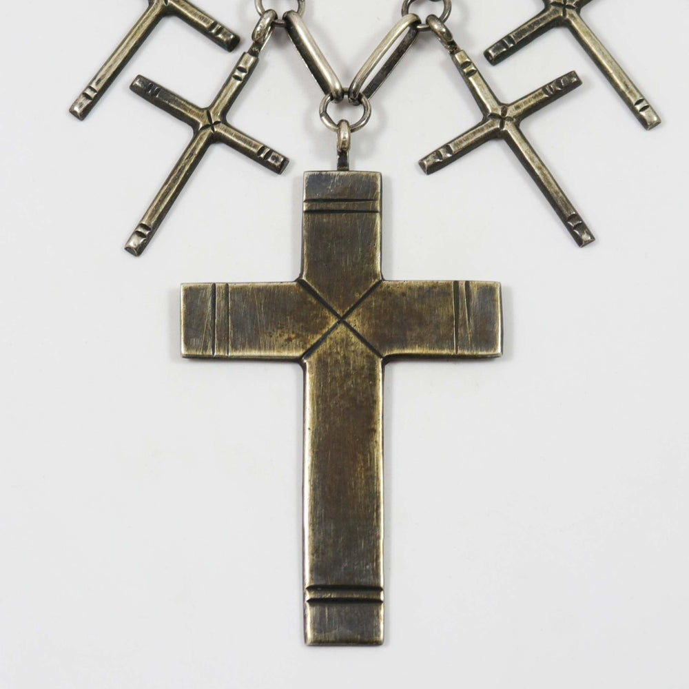 Sandcast Cross Necklace by Mildred Parkhust - Garland's