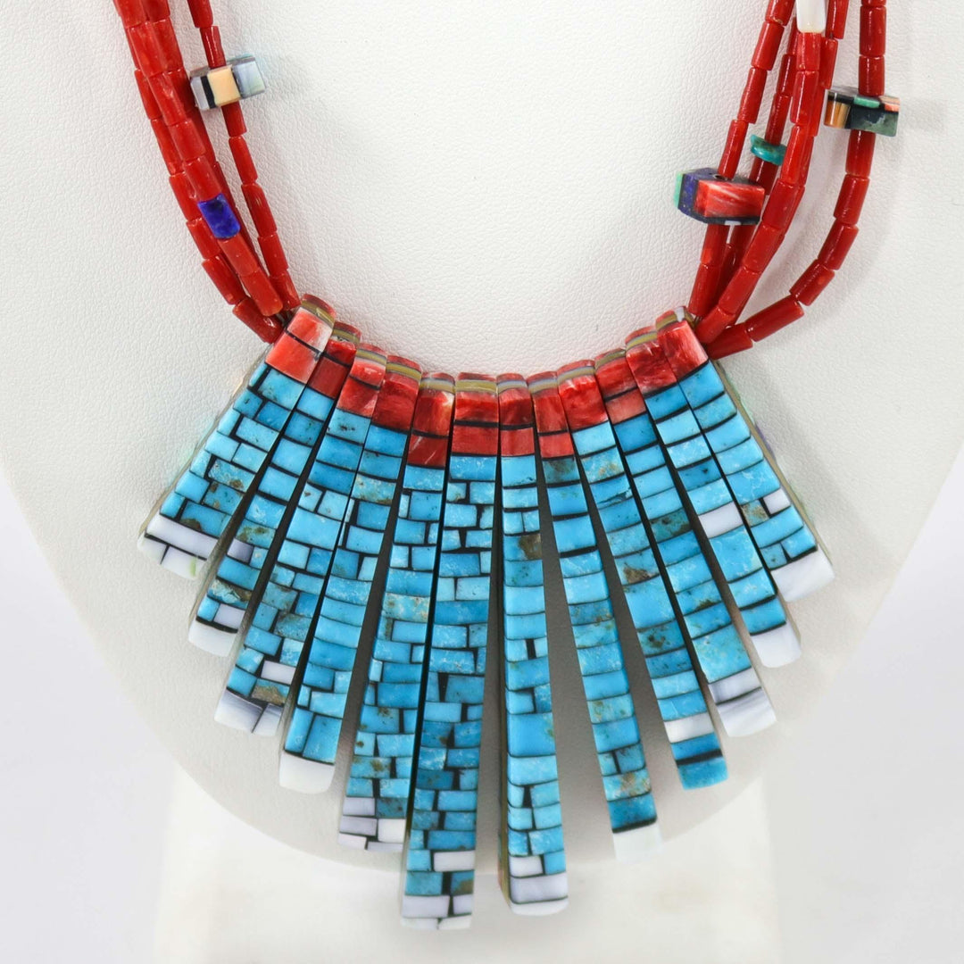 Reversible Inlaid Tab Necklace by Charlene Reano - Garland's