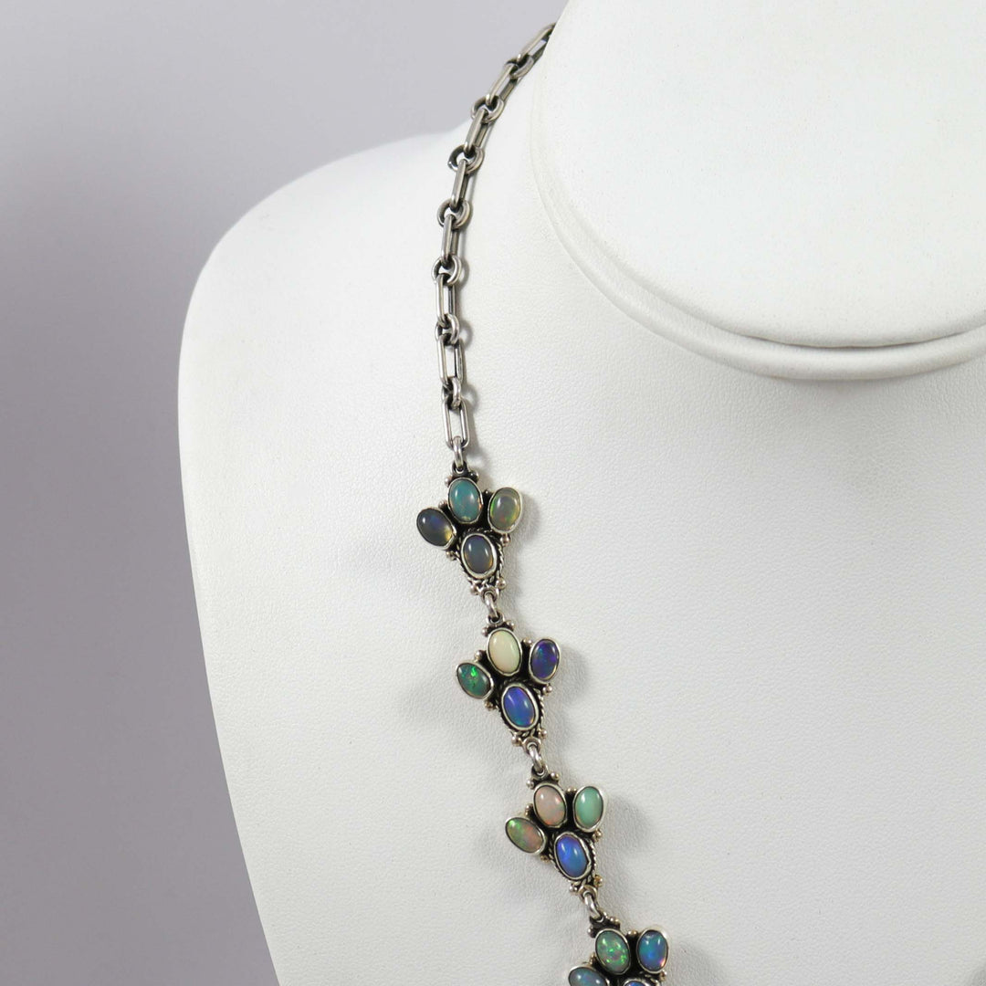 Opal Squash Blossom Necklace