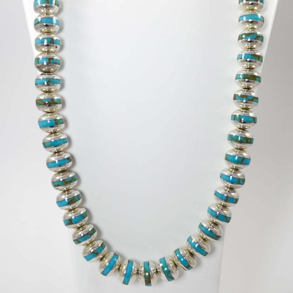 Turquoise Inlay Bead Necklace by Federico - Garland's