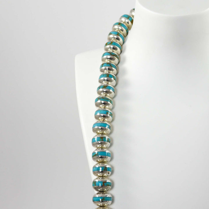 Turquoise Inlay Bead Necklace by Federico - Garland's