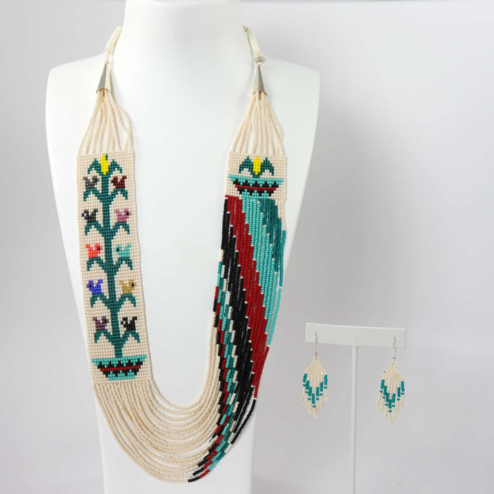 Beaded Necklace and Earring Set by Rena Charles - Garland's
