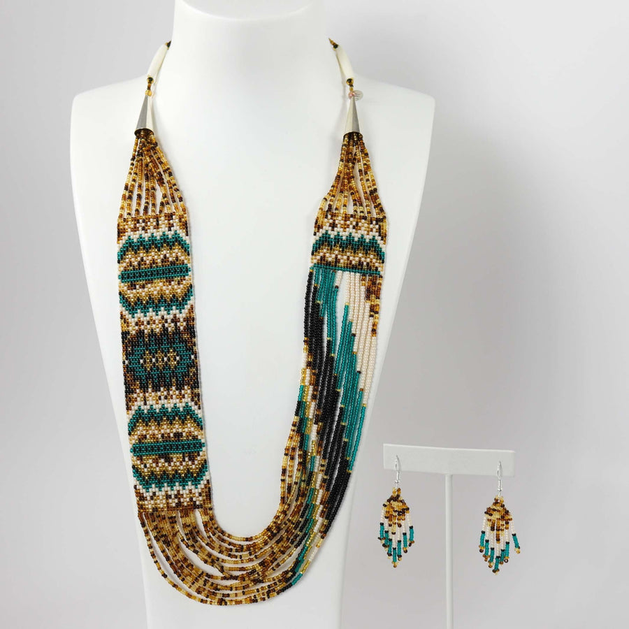 Beaded Necklace and Earring Set by Rena Charles - Garland's