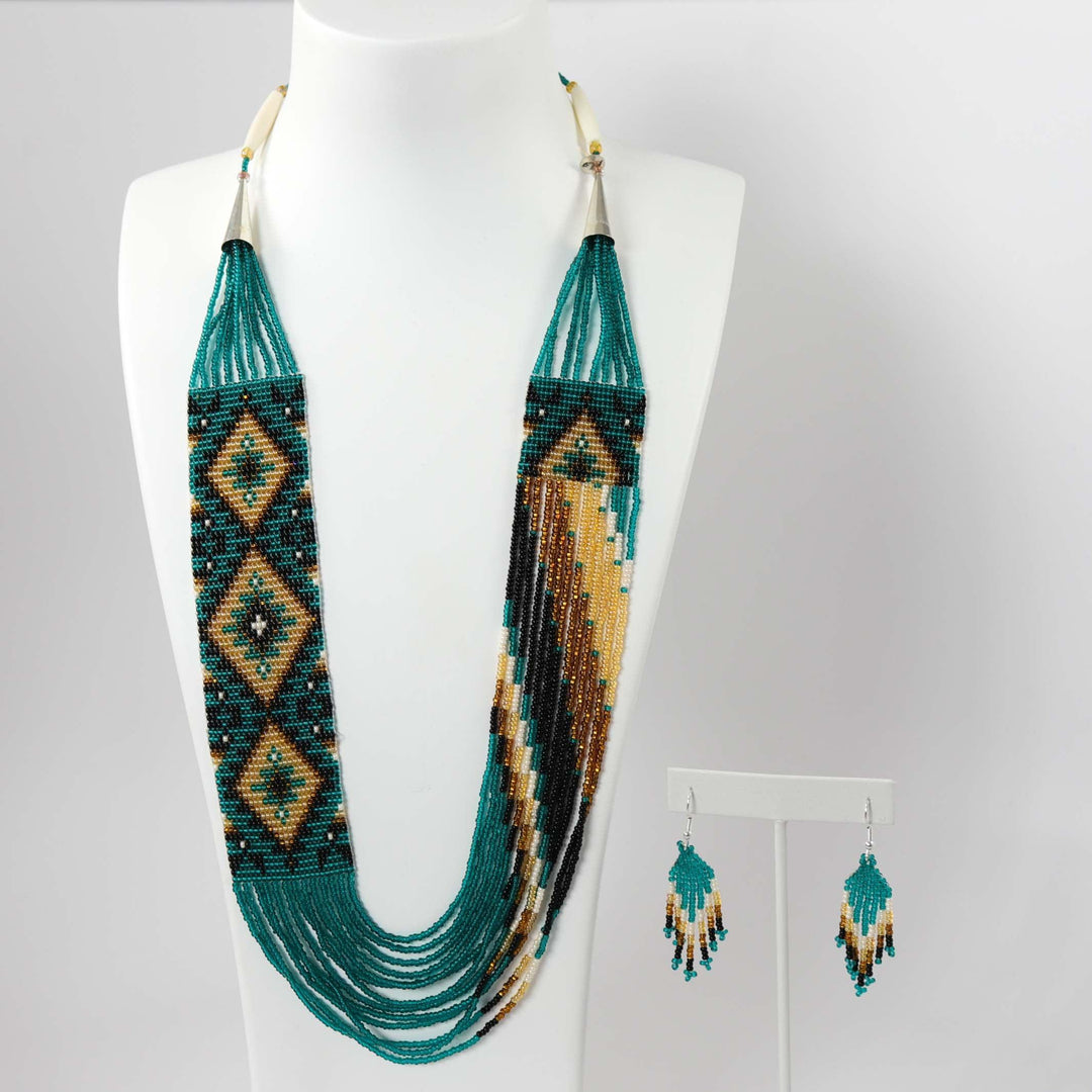 Beaded Necklace and Earring Set