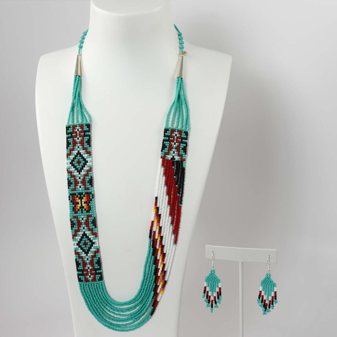 Beaded Necklace and Earring Set