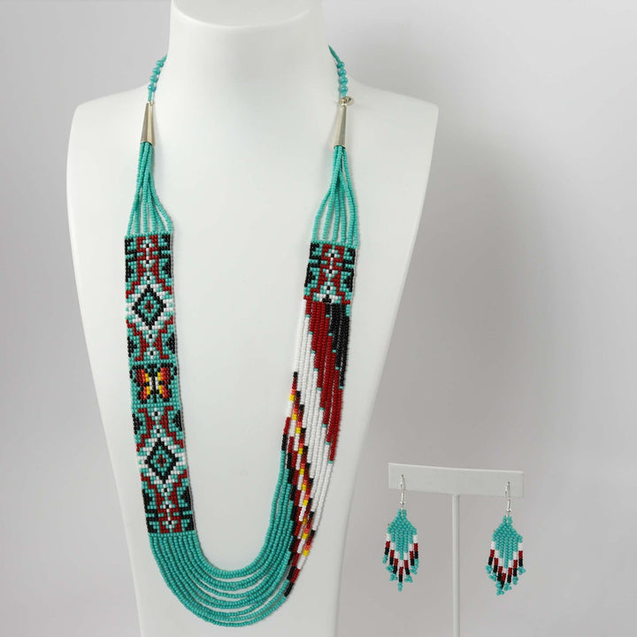 Beaded Necklace and Earring Set by Rena Charles - Garland's