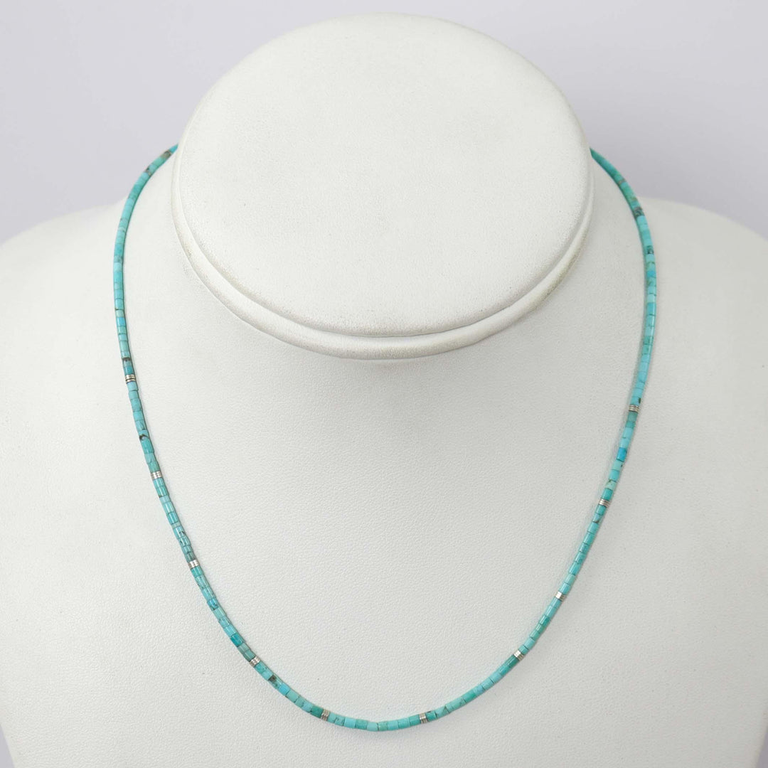 Kingman Turquoise Heishi Necklace