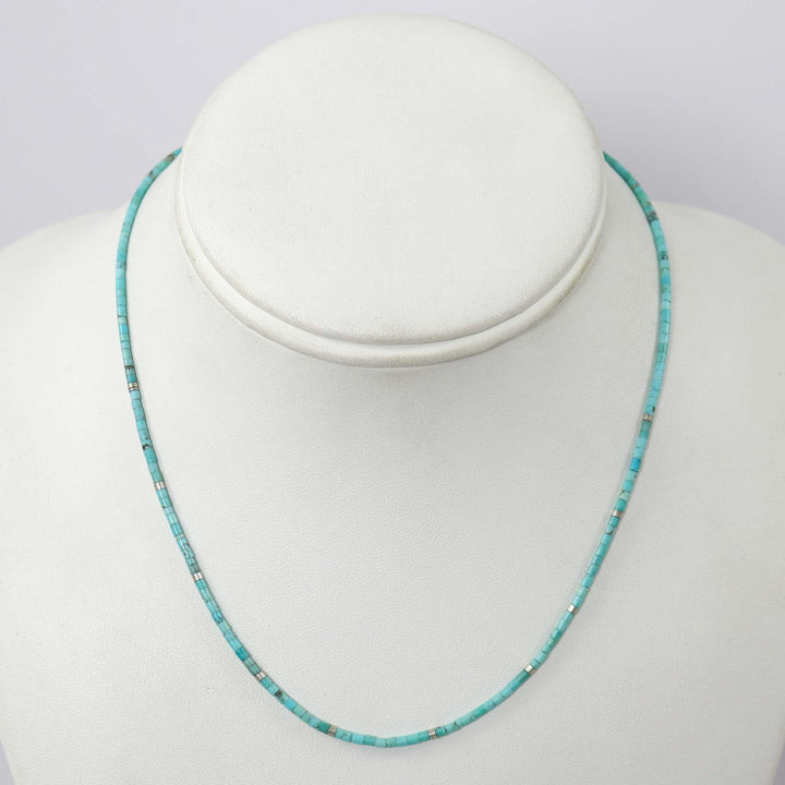 Kingman Turquoise Heishi Necklace