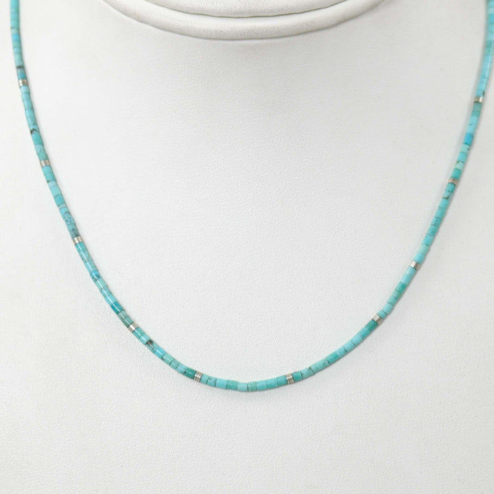Kingman Turquoise Heishi Necklace