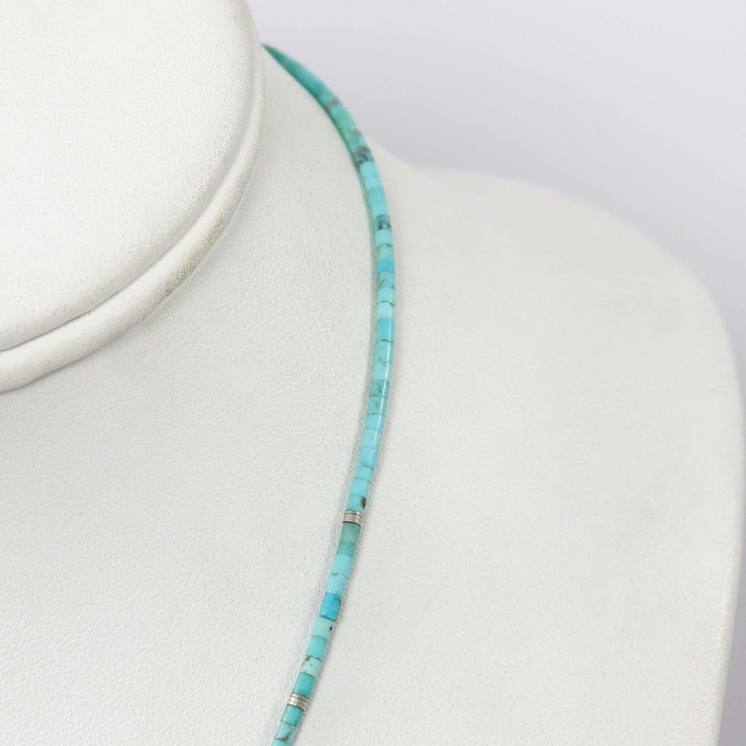 Kingman Turquoise Heishi Necklace