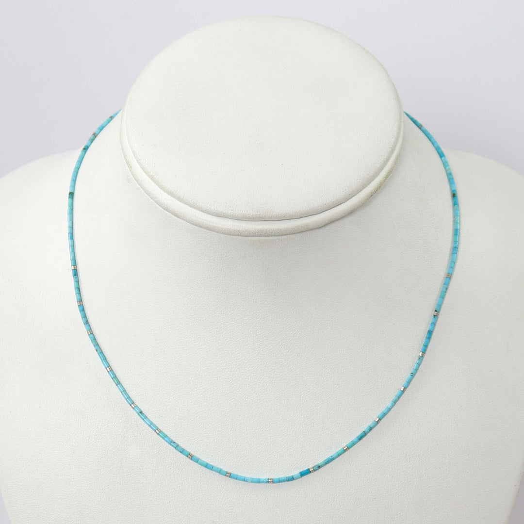 Kingman Turquoise Heishi Necklace