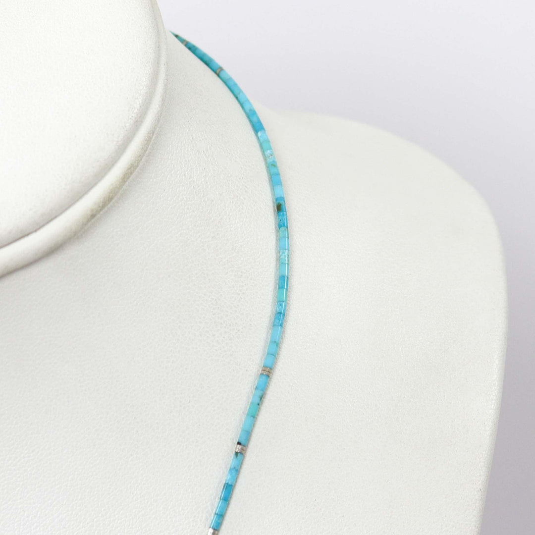 Kingman Turquoise Heishi Necklace