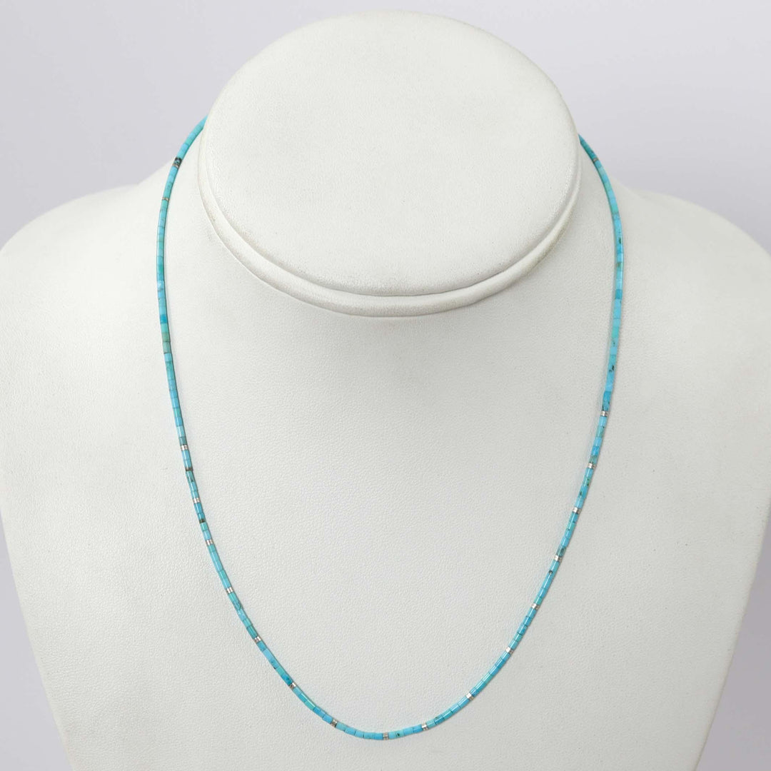 Kingman Turquoise Heishi Necklace