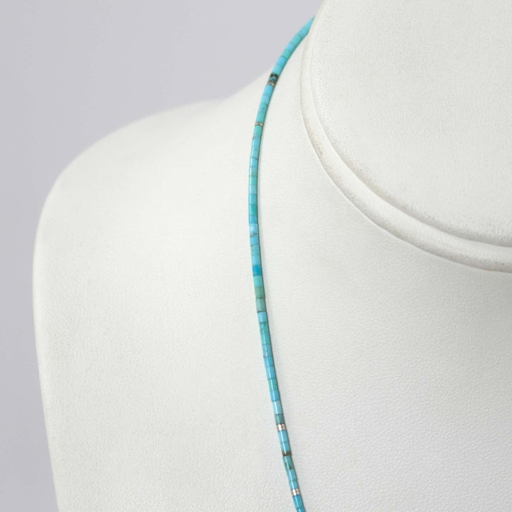 Kingman Turquoise Heishi Necklace