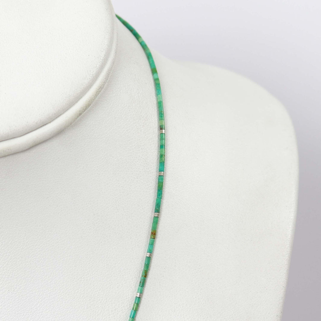 Kingman Turquoise Heishi Necklace