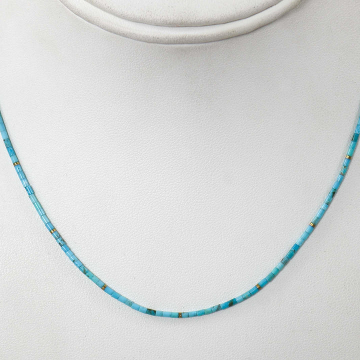 Kingman Turquoise Heishi Necklace