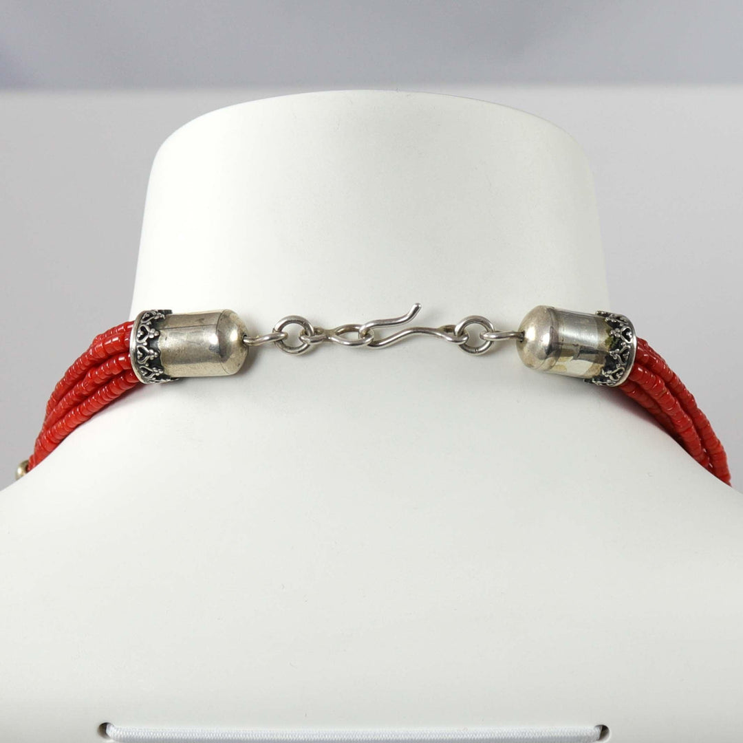 Coral Cross Necklace