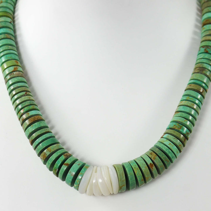 Turquoise and Clam Shell Necklace