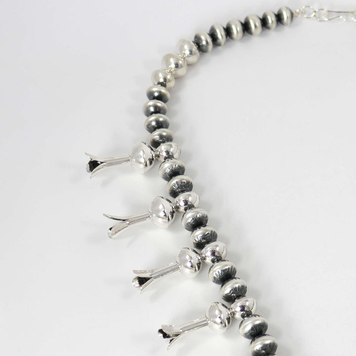 Kingman Turquoise Squash Blossom Necklace