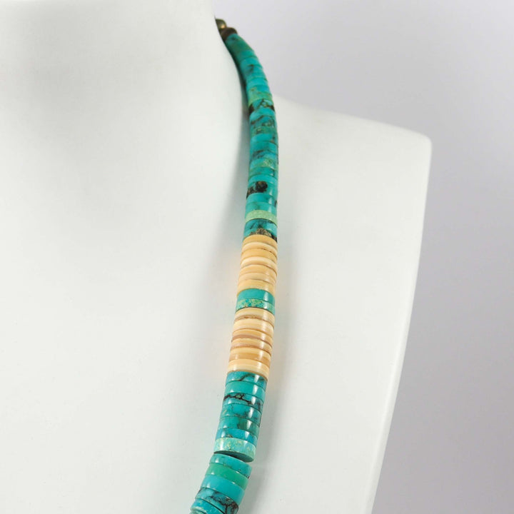 1980s Turquoise and Shell Necklace