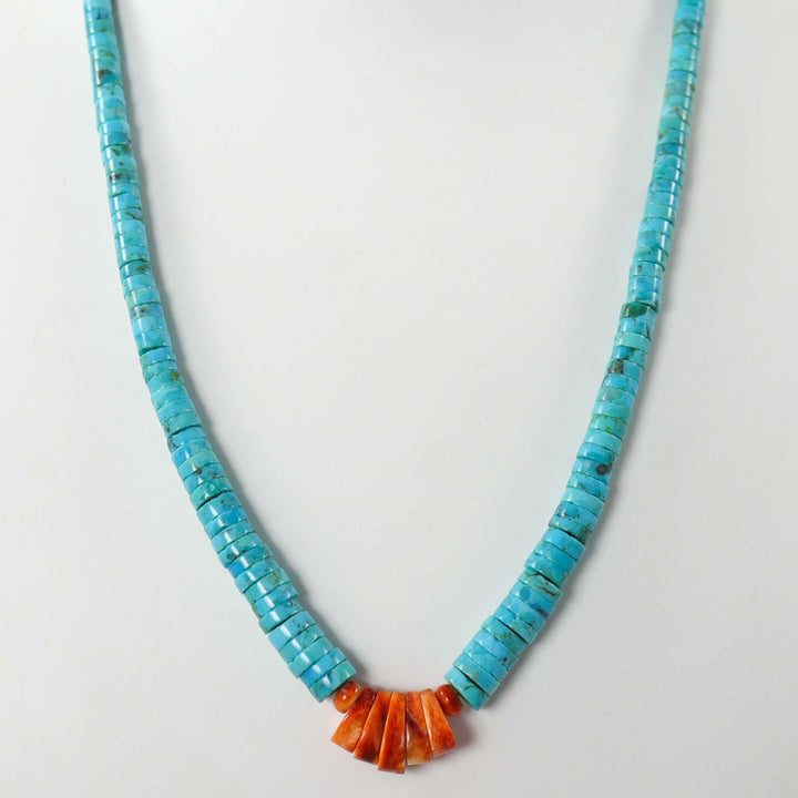 Turquoise and Spiny Oyster Necklace