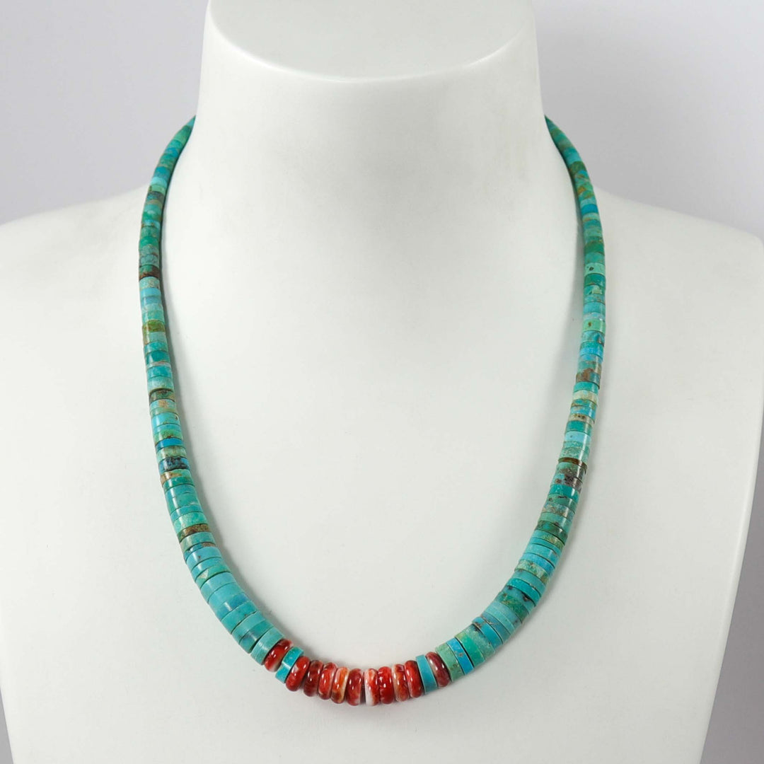 Turquoise and Spiny Oyster Necklace