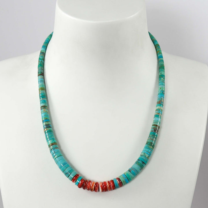 Turquoise and Spiny Oyster Necklace