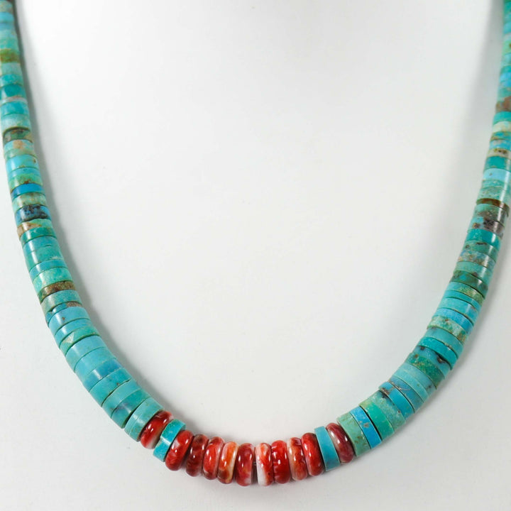 Turquoise and Spiny Oyster Necklace