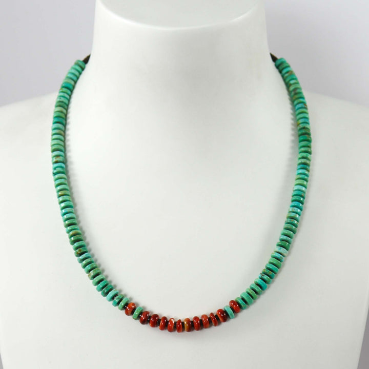 Turquoise and Spiny Oyster Necklace