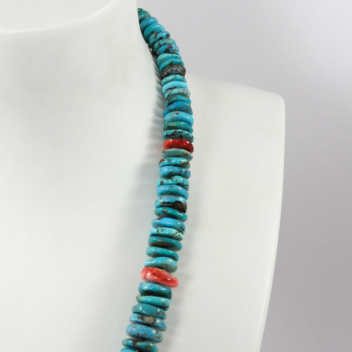 Turquoise and Spiny Oyster Necklace
