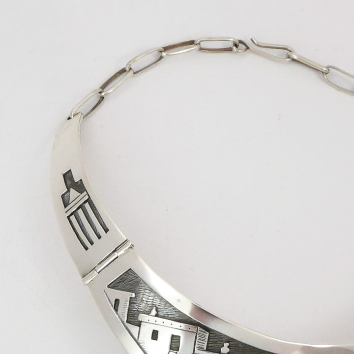 1970s Village Scene Collar Necklace