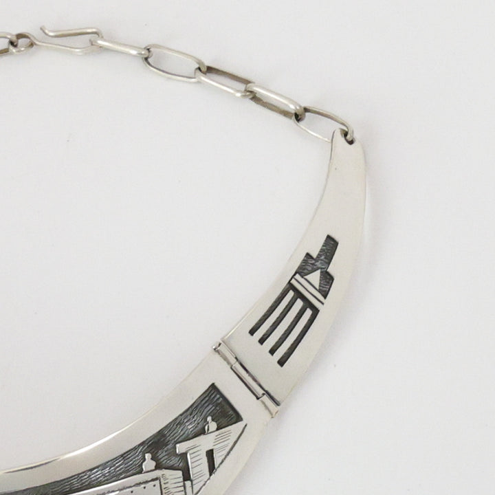 1970s Village Scene Collar Necklace