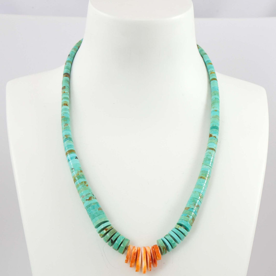 Turquoise and Spiny Oyster Necklace