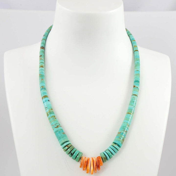 Turquoise and Spiny Oyster Necklace
