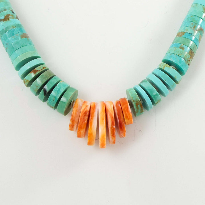 Turquoise and Spiny Oyster Necklace