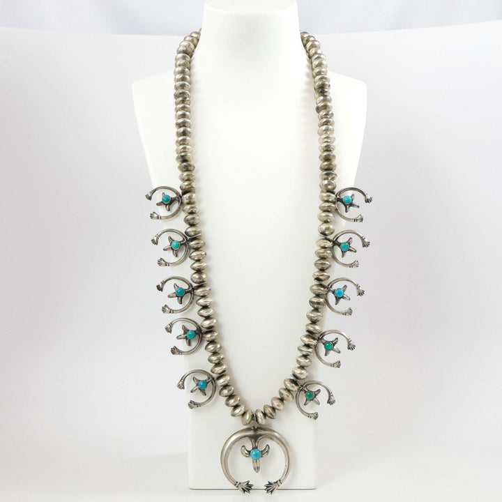 Kingman Turquoise Squash Blossom