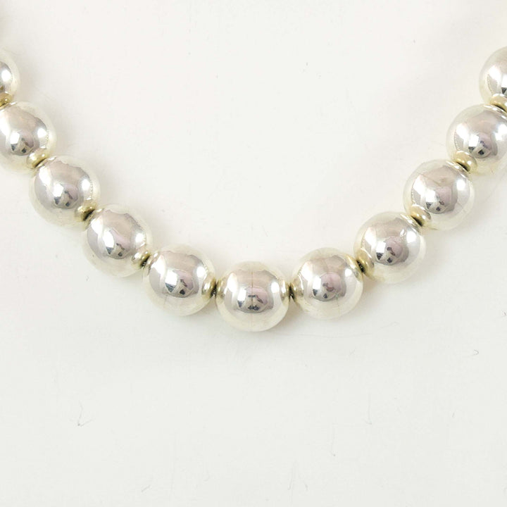 Silver Bead and Coral Necklace