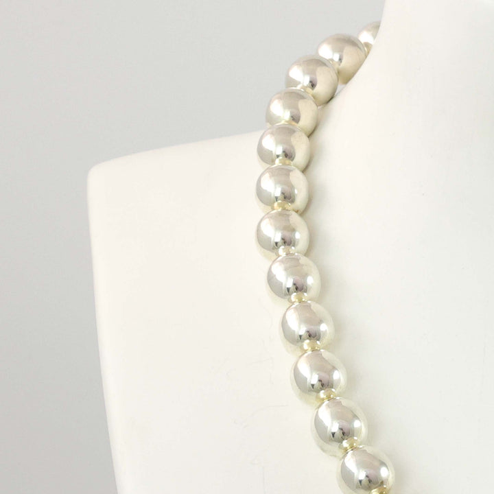Silver Bead and Coral Necklace