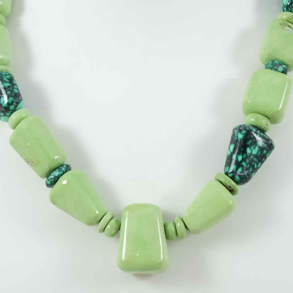 Gaspeite and Variscite Bead Necklace