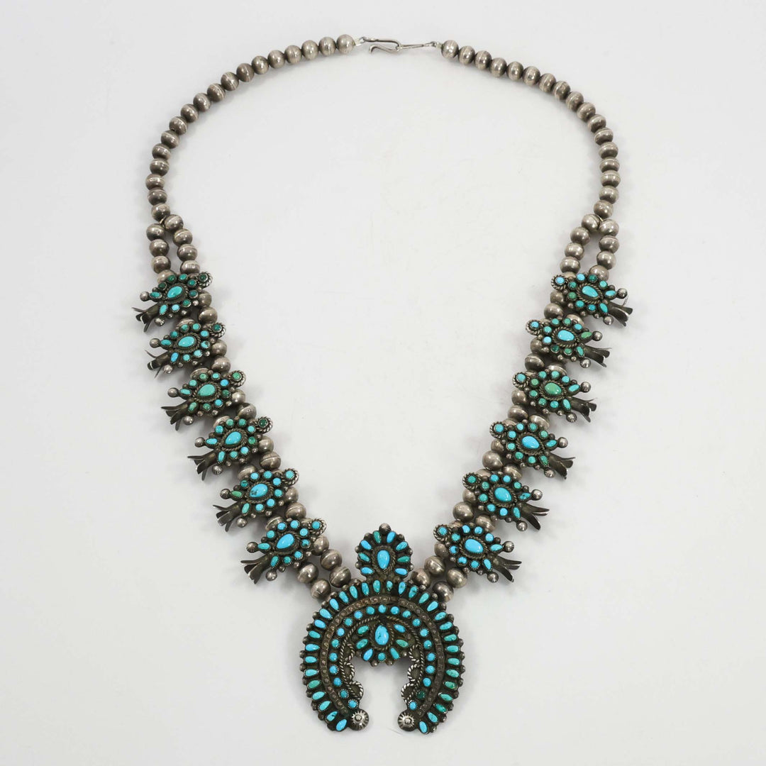 1930s Turquoise Squash Blossom