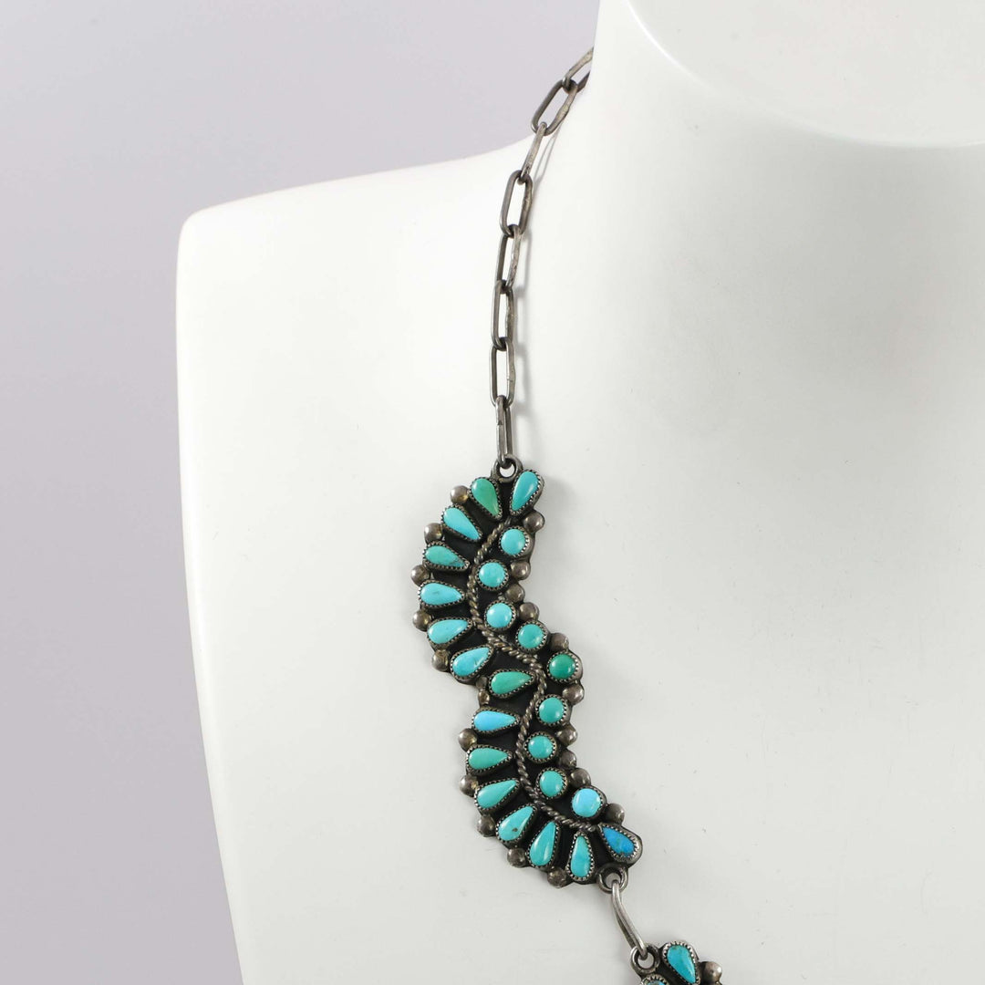 1940s Turquoise Cluster Necklace