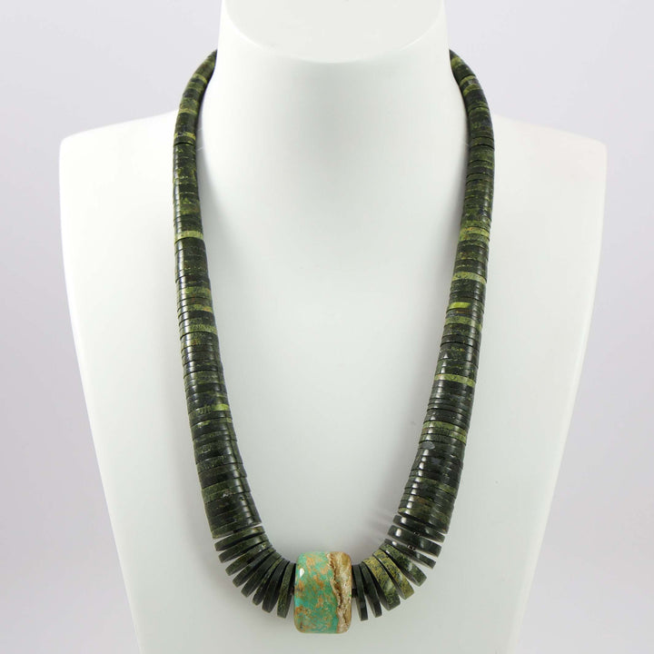 Serpentine and Turquoise Necklace