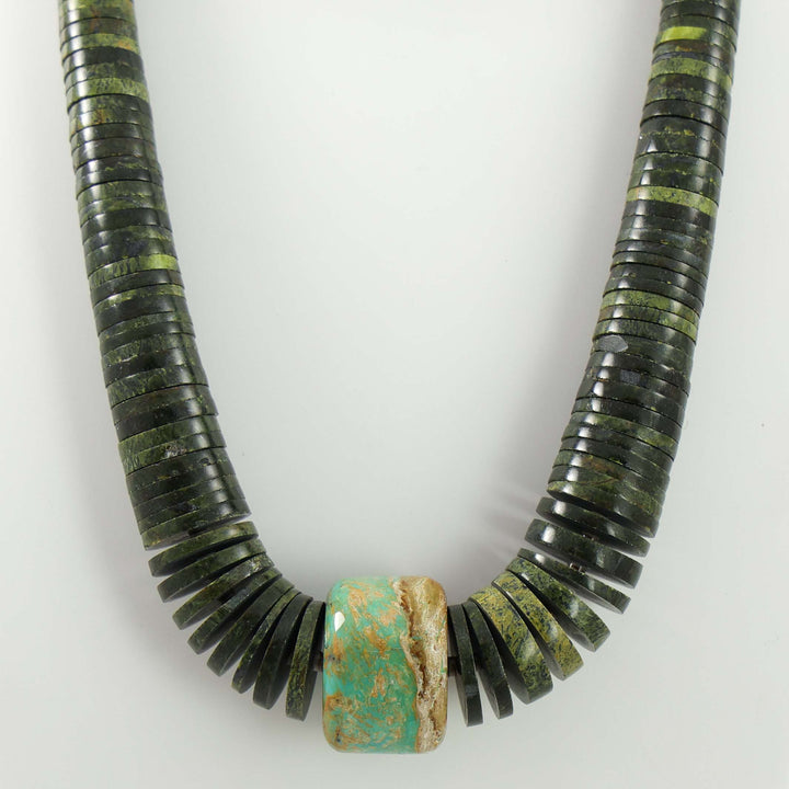 Serpentine and Turquoise Necklace