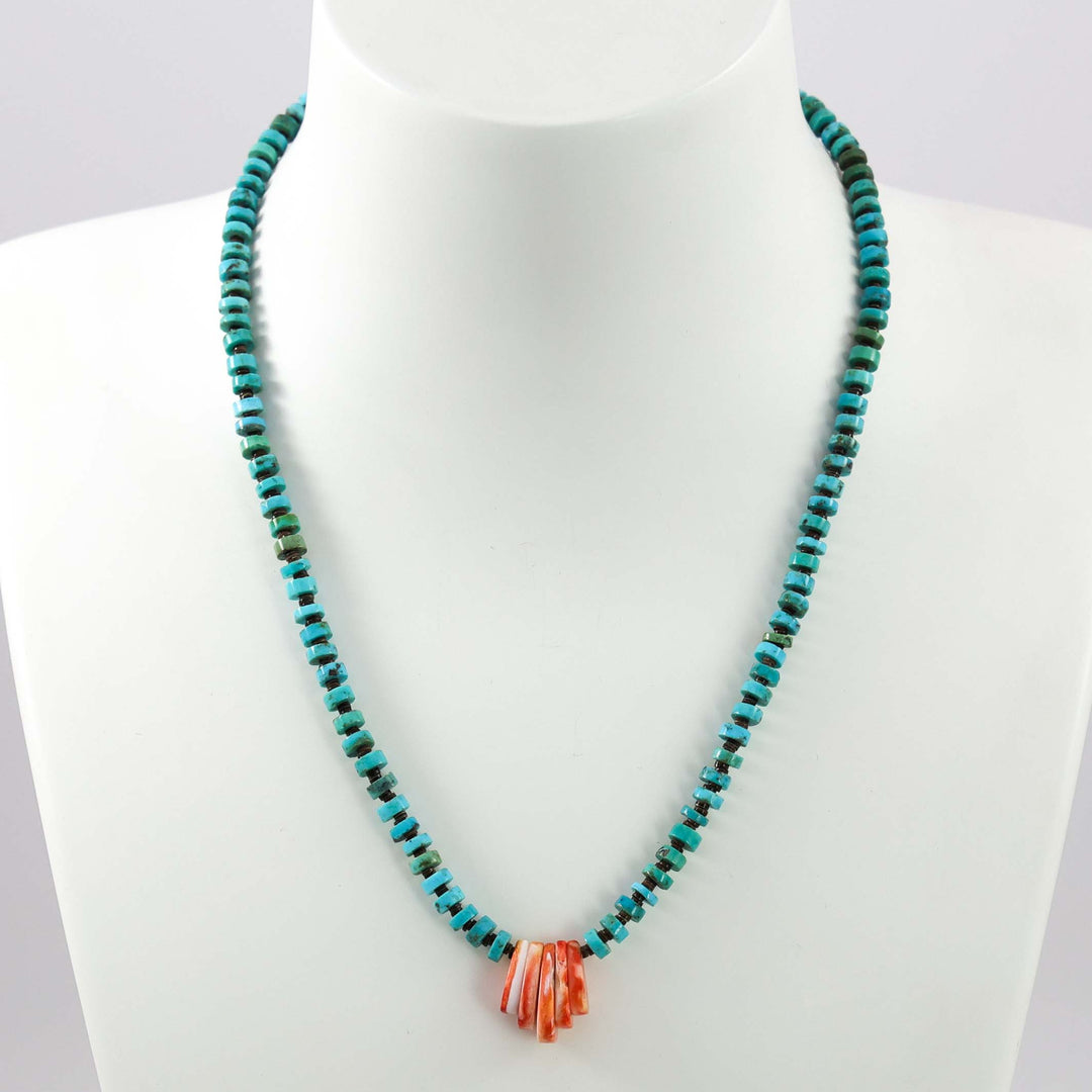 Turquoise and Spiny Oyster Necklace