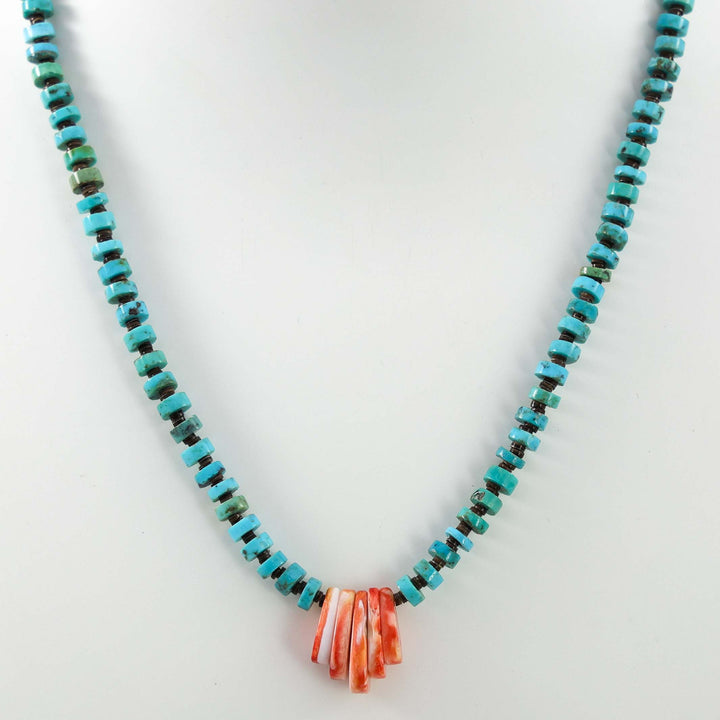 Turquoise and Spiny Oyster Necklace