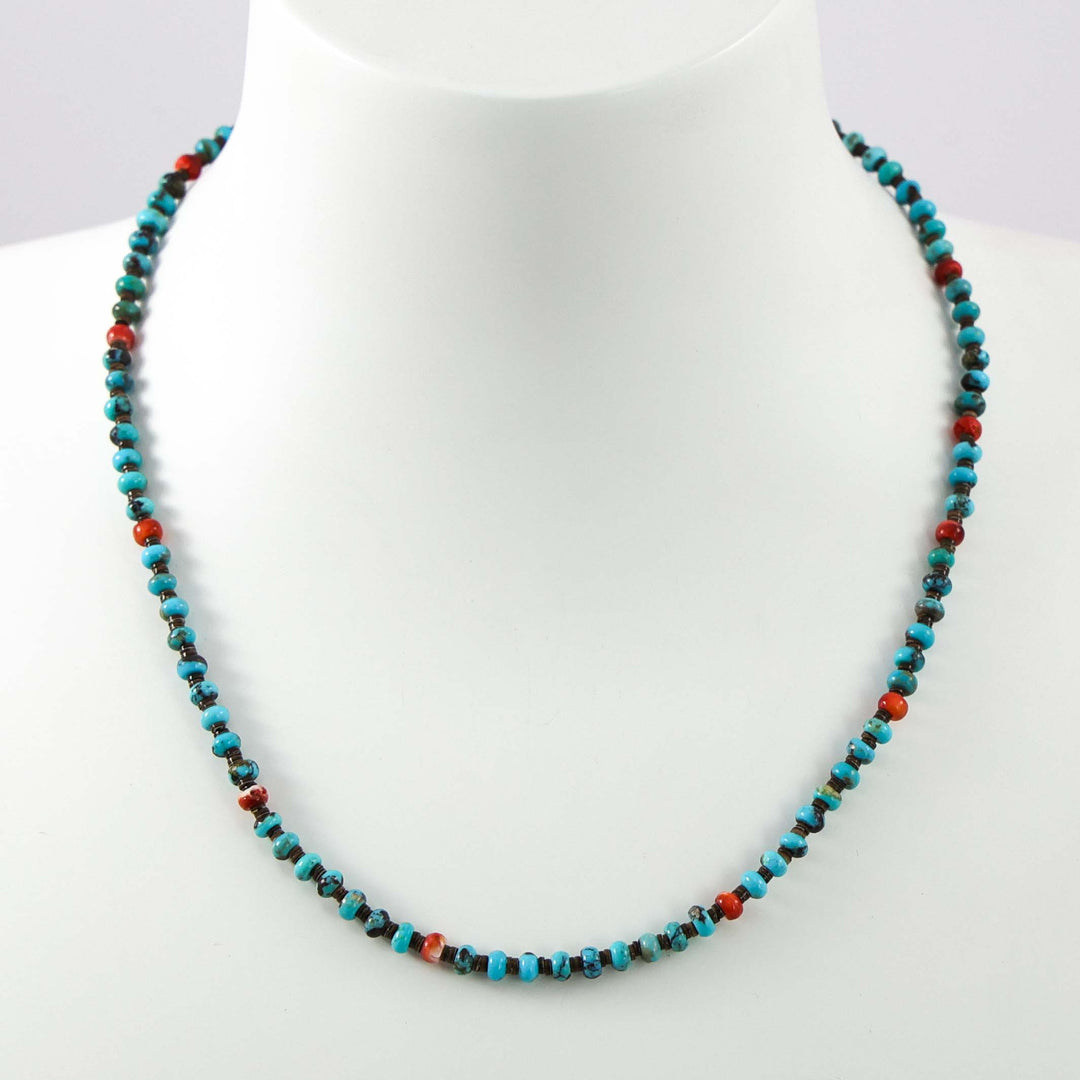 Turquoise and Spiny Oyster Necklace