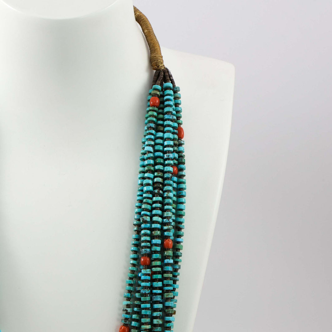 Turquoise and Coral Necklace